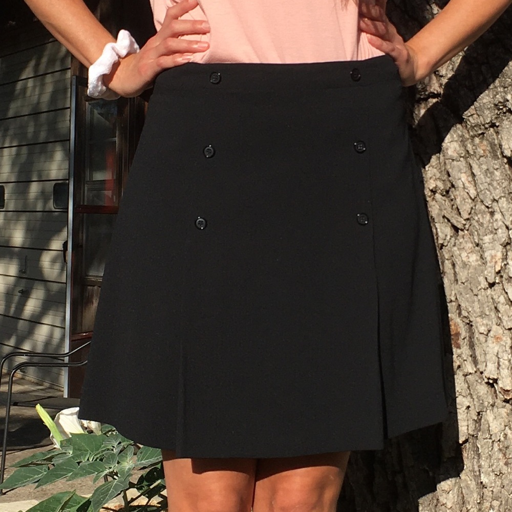 British Khaki Black Short Skirt